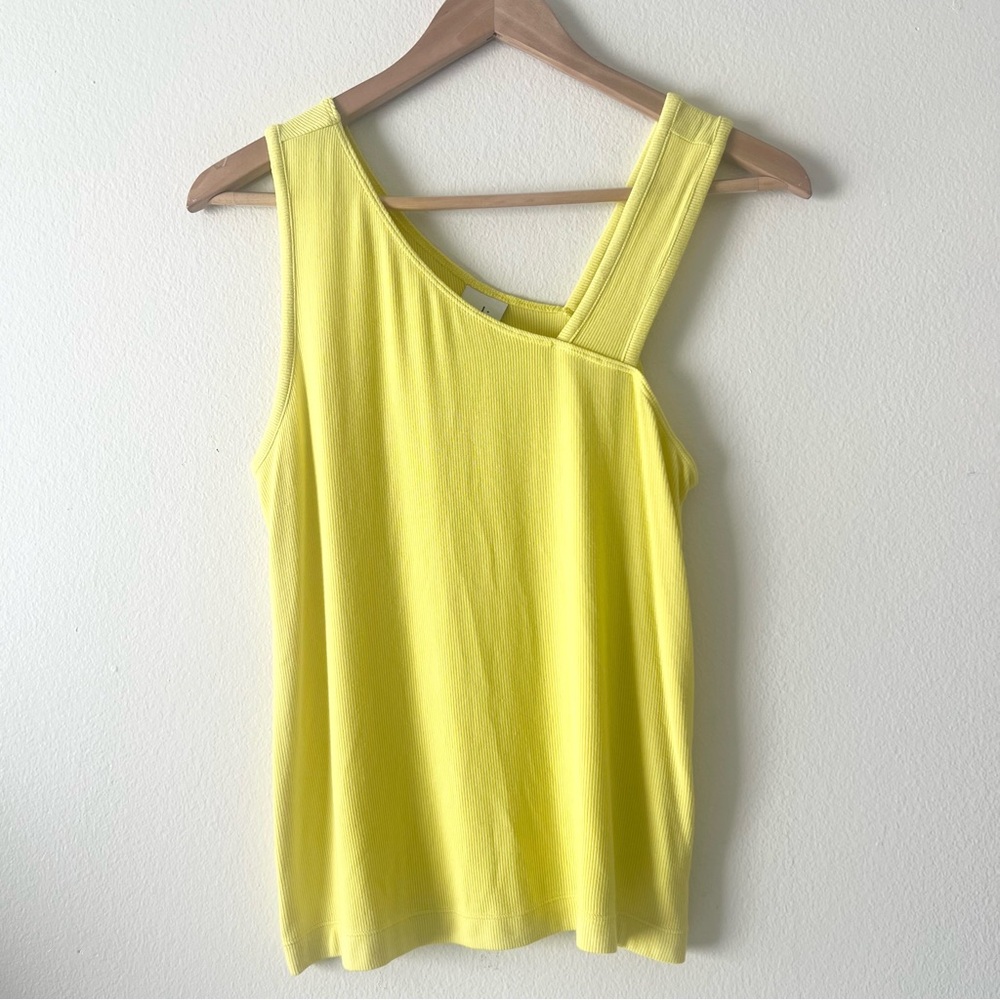 CAbi Radiant Tank Top Citrus (Yellow) Sz S Asymmetrical Ribbed Lightweight